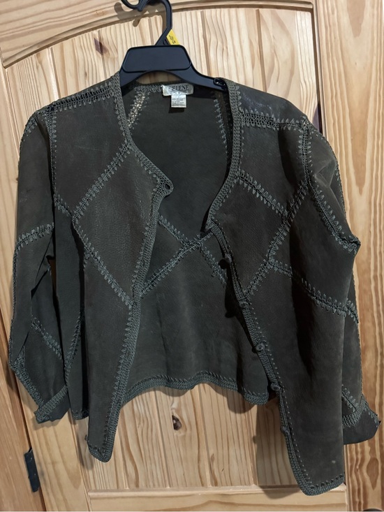 Selene Sport Jackets & Blazers - Boho Selene Sport Brown Suede Patchwork Jacket
